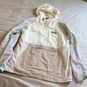 Women LL Bean Two-Tone Hooded Windbreaker small